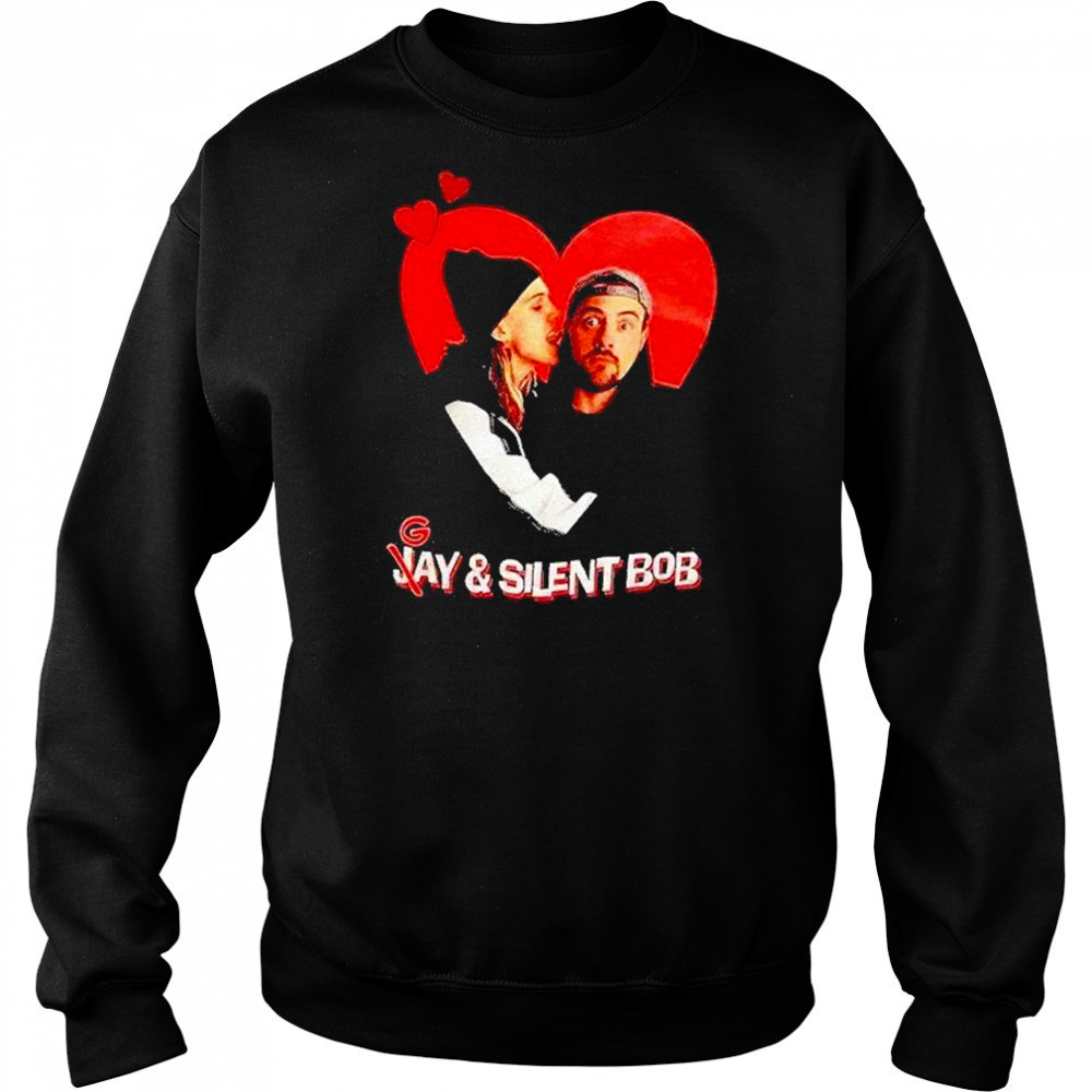 Gay And Silent Bob In Heart Shirt Hoodie