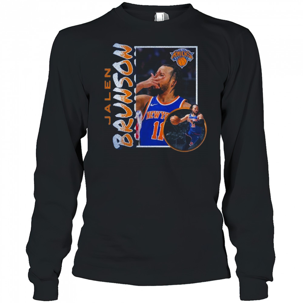 Jalen Brunson New York Knicks ’90s Player Graphic 2025 Shirt Long Sleeved