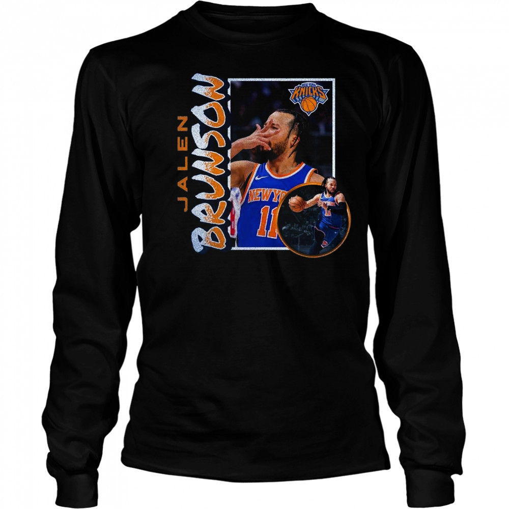 Jalen Brunson New York Knicks ’90s Player Graphic 2025 Shirt Long Sleeved