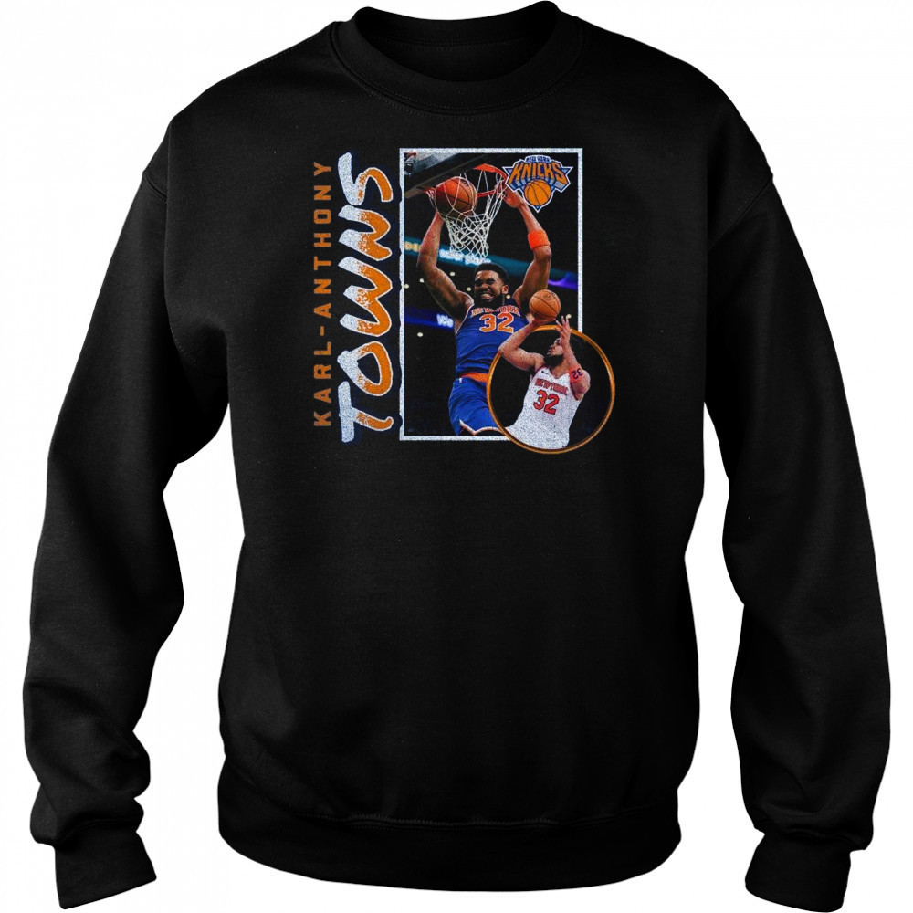 Karl-Anthony Towns New York Knicks ’90s Player Graphic 2025 Shirt Hoodie