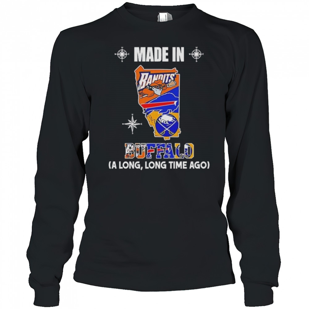 Made In Buffalo A Long And Long Time Ago Logos In Map 2025 Shirt Long Sleeved