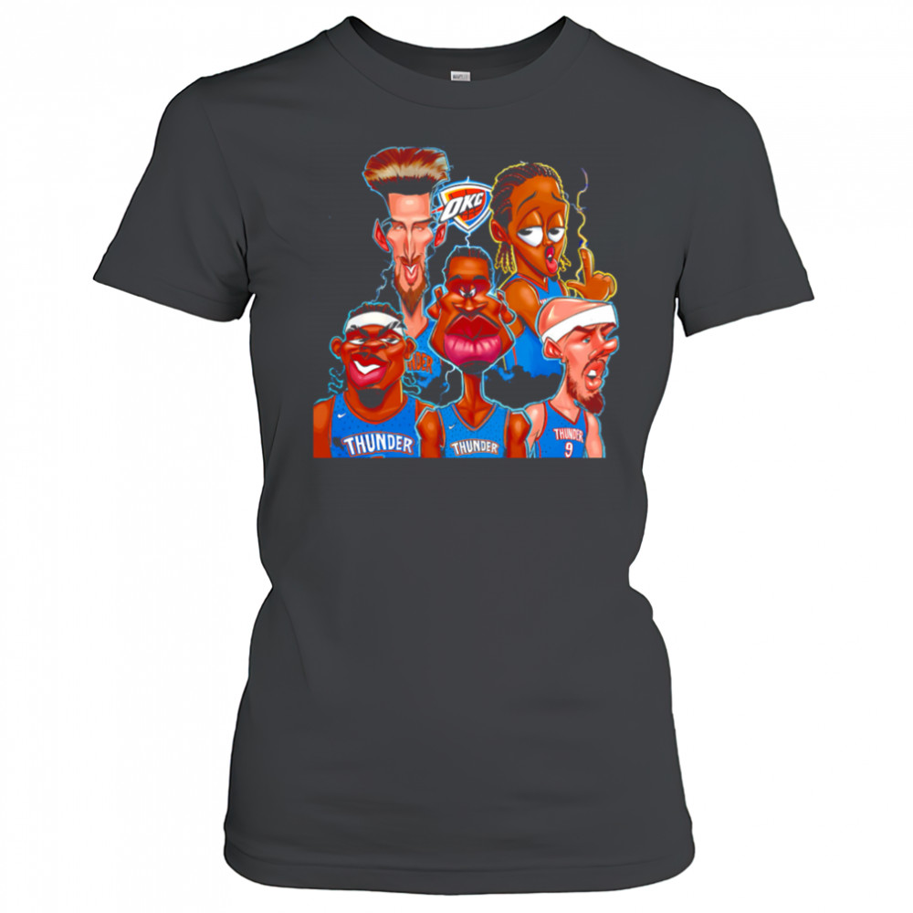 Nba Finals Okc Thunder team players caricature cartoon shirt Women's T-shirt