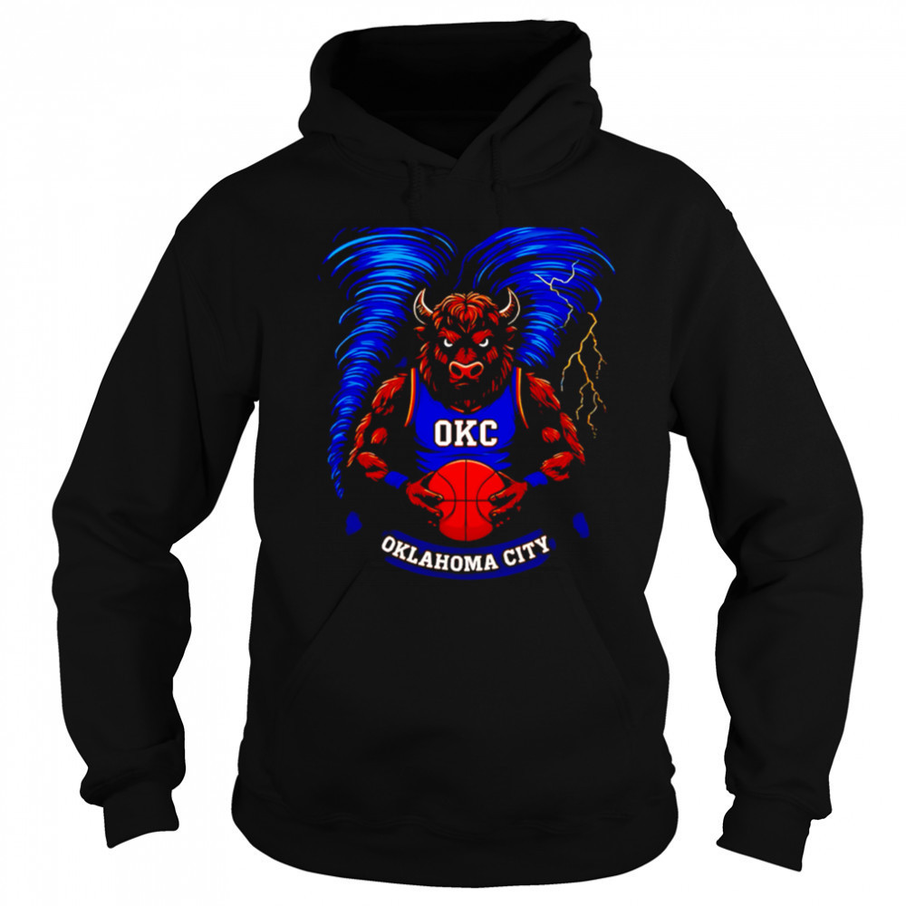 Okc Oklahoma city bull mascot blue storm shirt Sweatshirt
