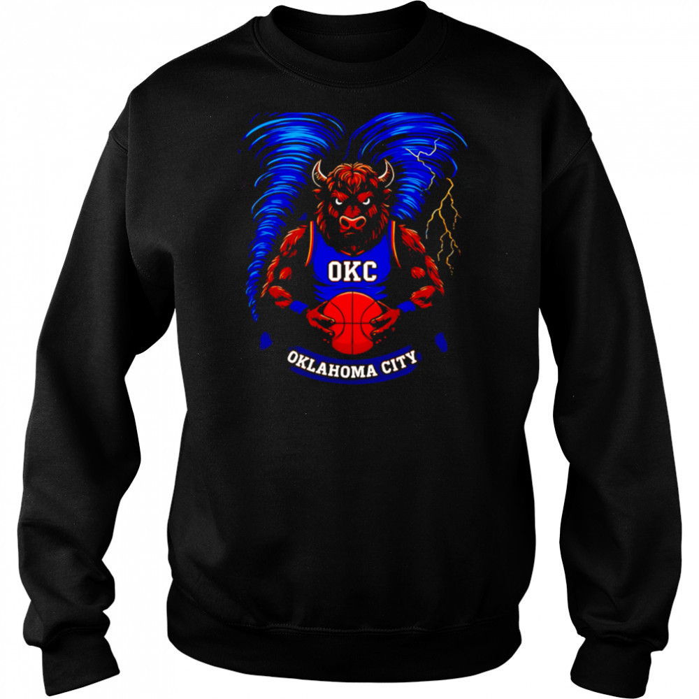 Okc Oklahoma city bull mascot blue storm shirt Hoodie
