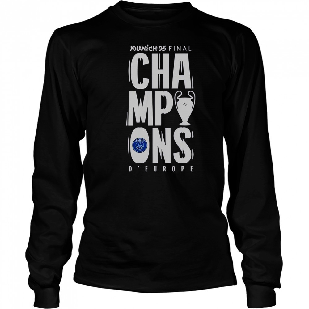 Paris Saint-Germain UCL Champions Munich 2025 D’ Europe T-Shirt Long Sleeved