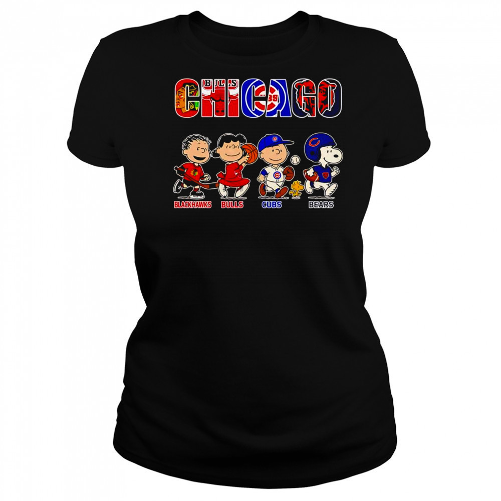 Peanuts Chicago Blackhawks Bulls Cubs Bears shirt Women's T-shirt