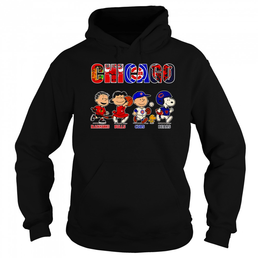 Peanuts Chicago Blackhawks Bulls Cubs Bears shirt Sweatshirt