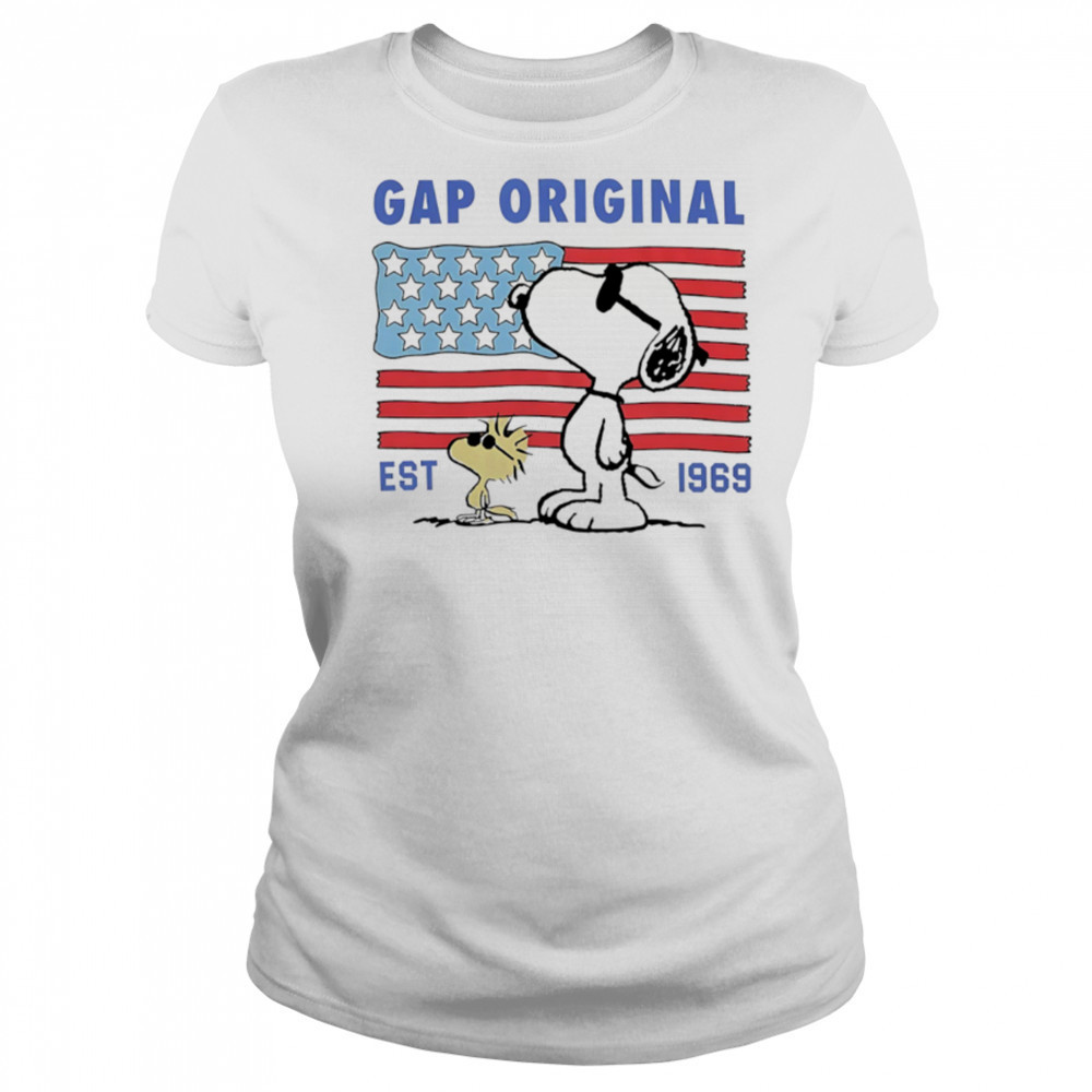 Peanuts Gap Original est 1969 American flag shirt Women's T-shirt