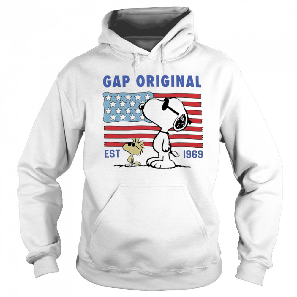 Peanuts Gap Original est 1969 American flag shirt Sweatshirt