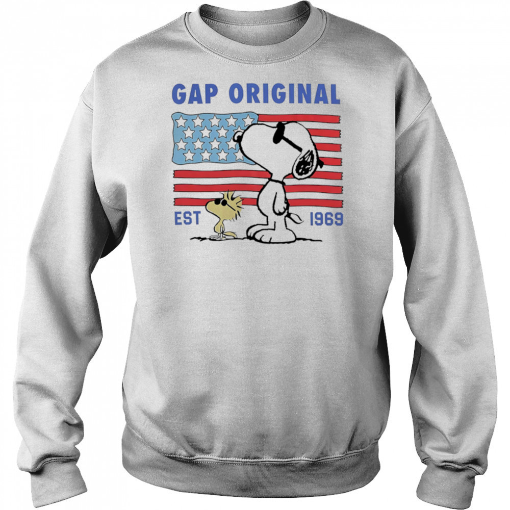 Peanuts Gap Original est 1969 American flag shirt Hoodie