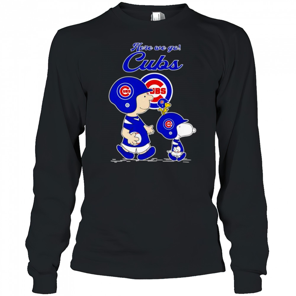 Peanuts here we go Chicago Cubs shirt Long Sleeved