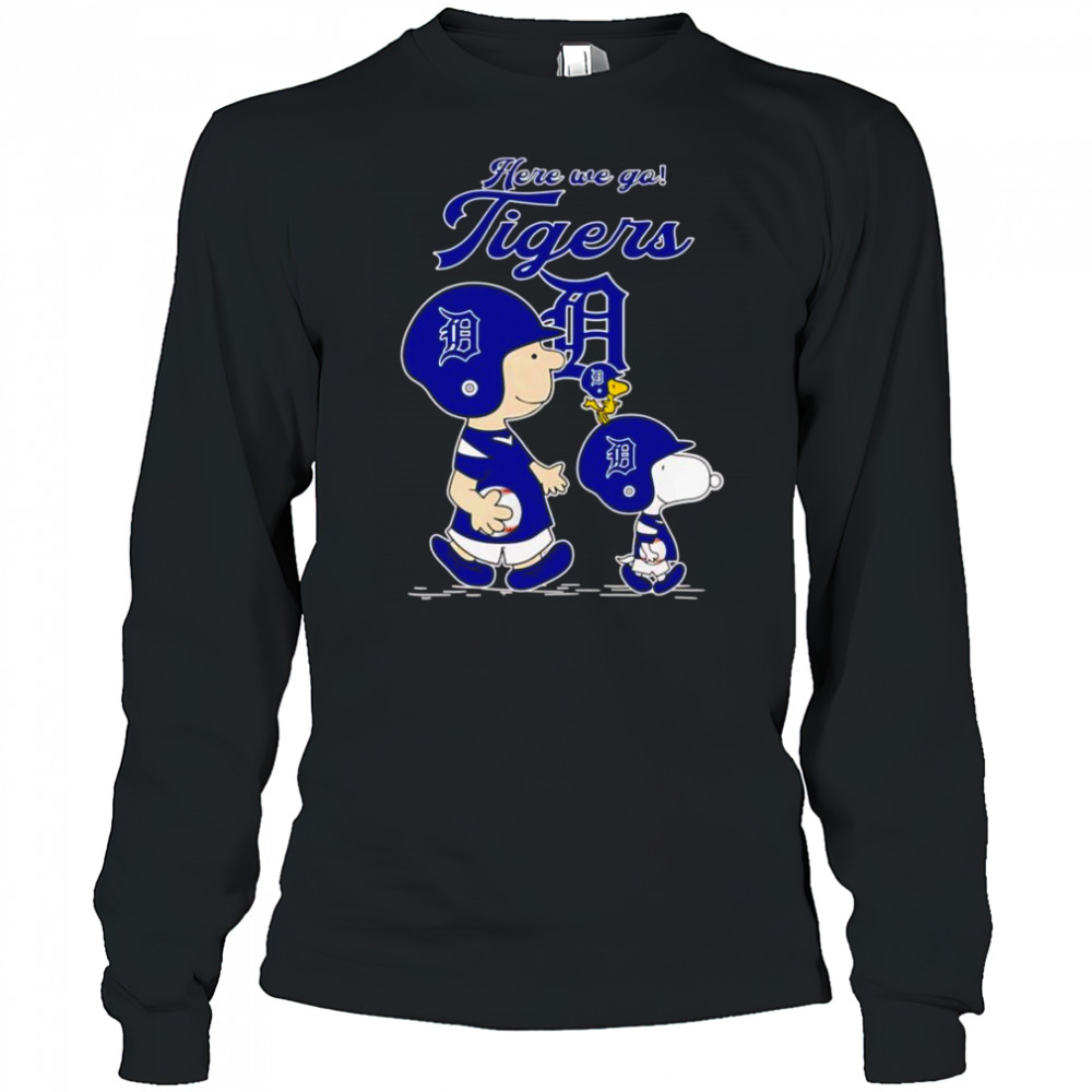 Peanuts here we go Detroit Tigers shirt Long Sleeved