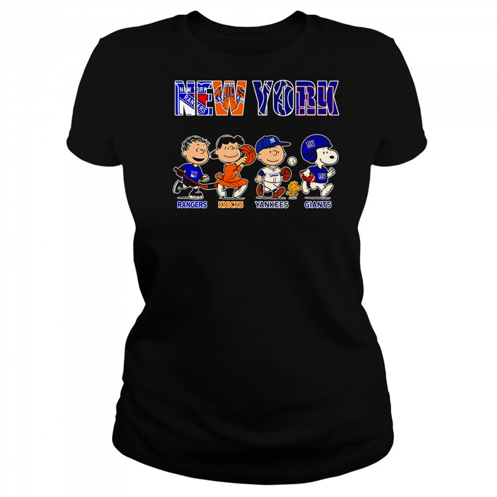 Peanuts New York Rangers Knicks Yankees Giants shirt Women's T-shirt