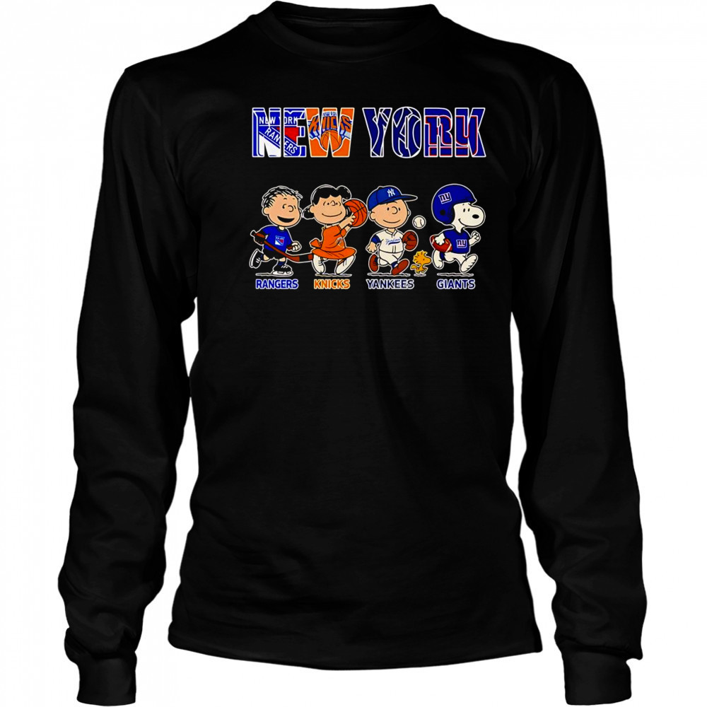 Peanuts New York Rangers Knicks Yankees Giants shirt Long Sleeved