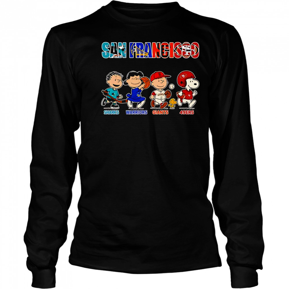 Peanuts San Francisco Sharks Warriors Giants 49ers shirt Long Sleeved