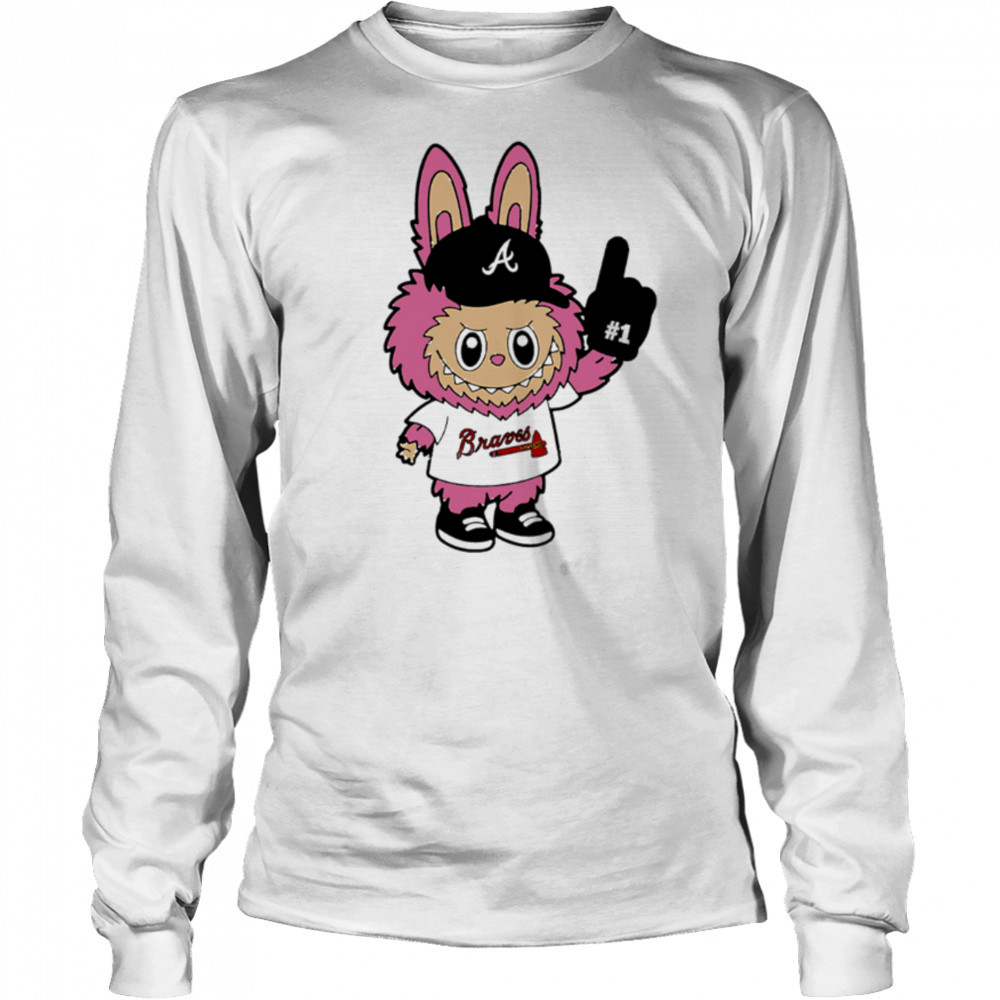 Pink Labubu Atlanta Braves Labubu MLB Baseball shirt Long Sleeved