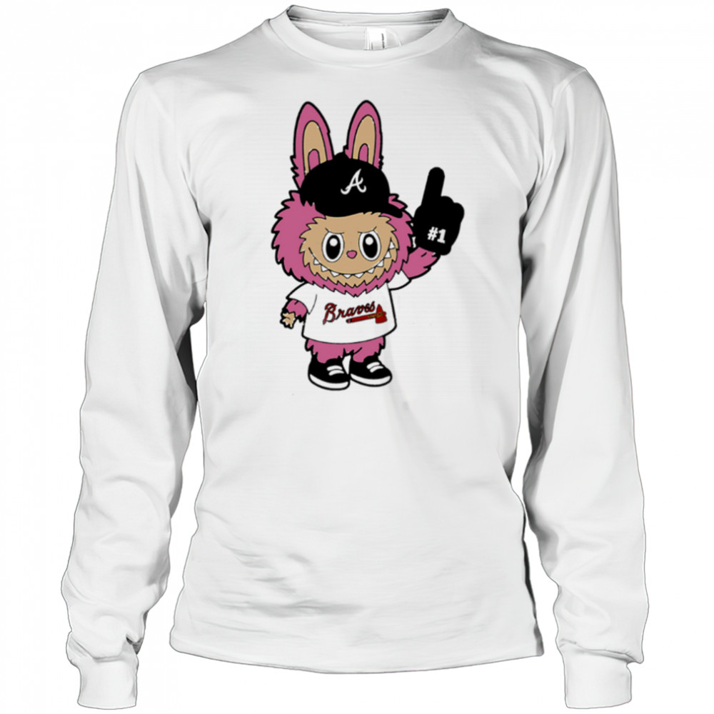 Pink Labubu Atlanta Braves Labubu MLB Baseball shirt Long Sleeved