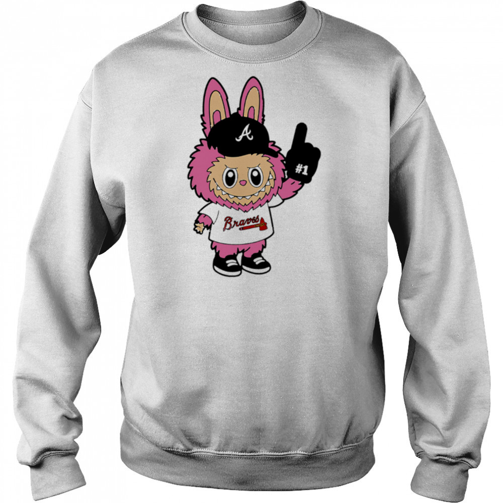 Pink Labubu Atlanta Braves Labubu MLB Baseball shirt Hoodie