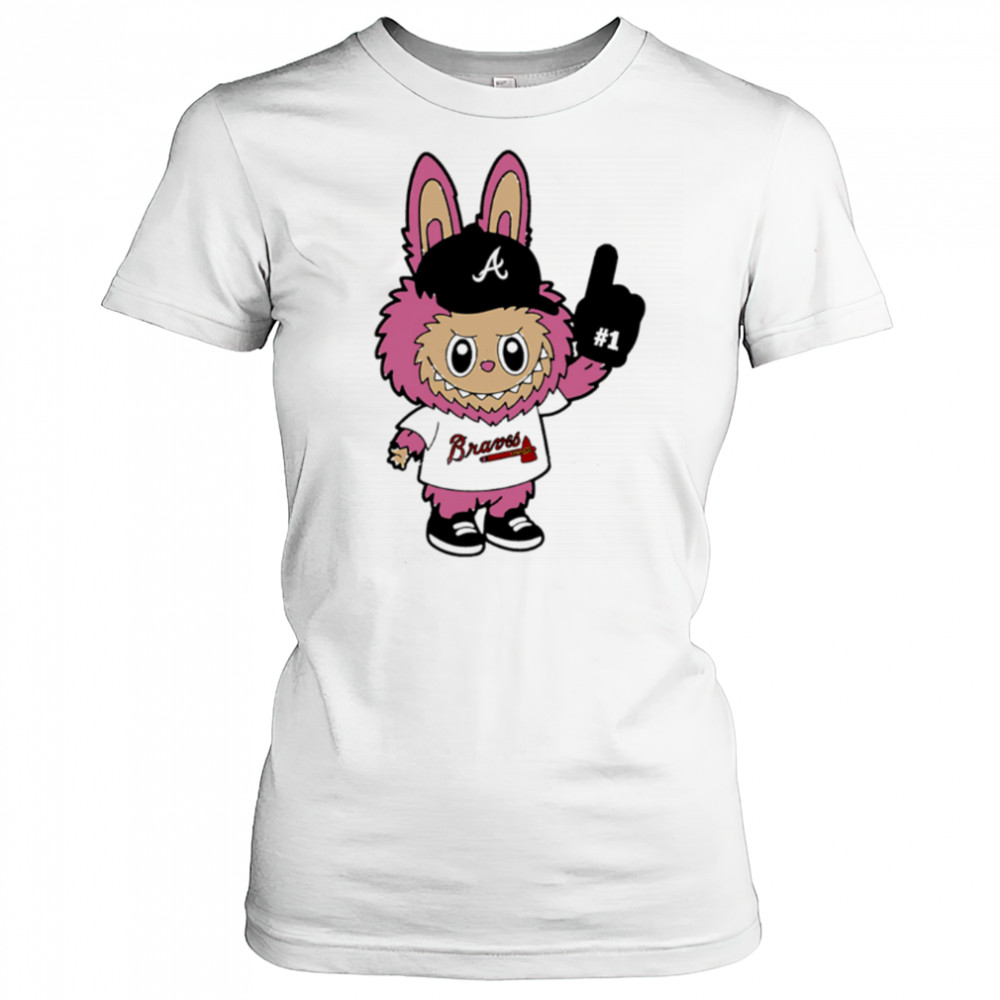 Pink Labubu Atlanta Braves Labubu MLB Baseball shirt Women's T-shirt
