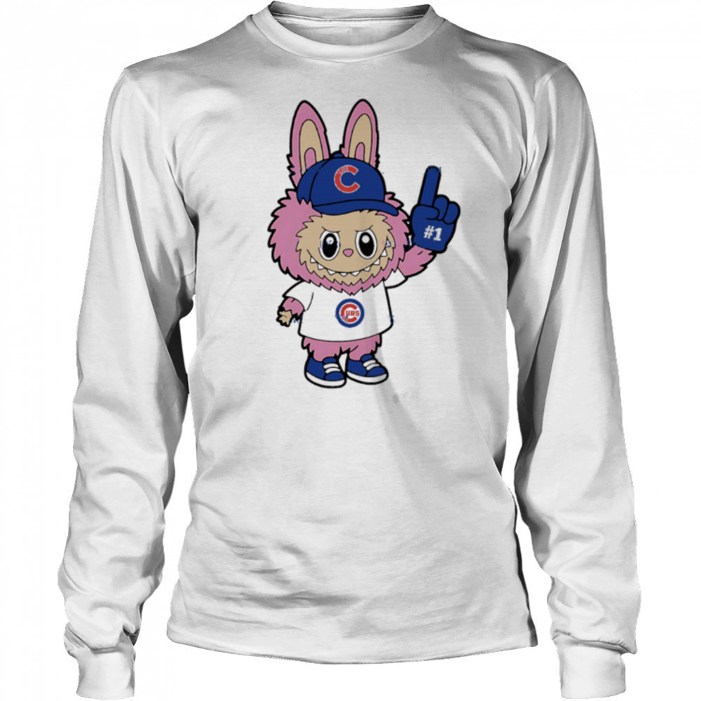 Pink Labubu Chicago Cubs Labubu MLB Baseball shirt Long Sleeved