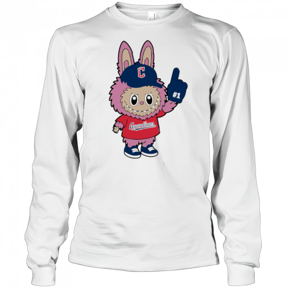 Pink Labubu Cleveland Guardians Labubu MLB Baseball shirt Long Sleeved