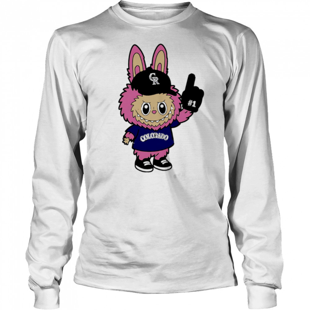 Pink Labubu Colorado Rockies Labubu MLB Baseball shirt Long Sleeved