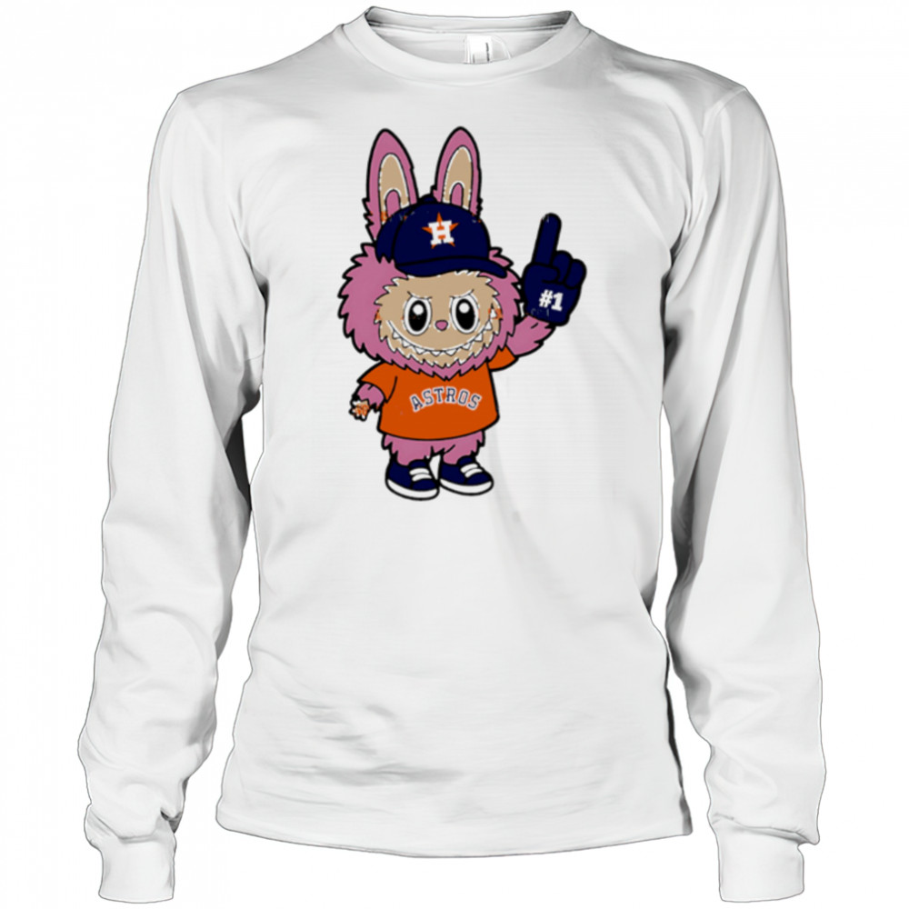 Pink Labubu Houston Astros Labubu MLB Baseball shirt Long Sleeved