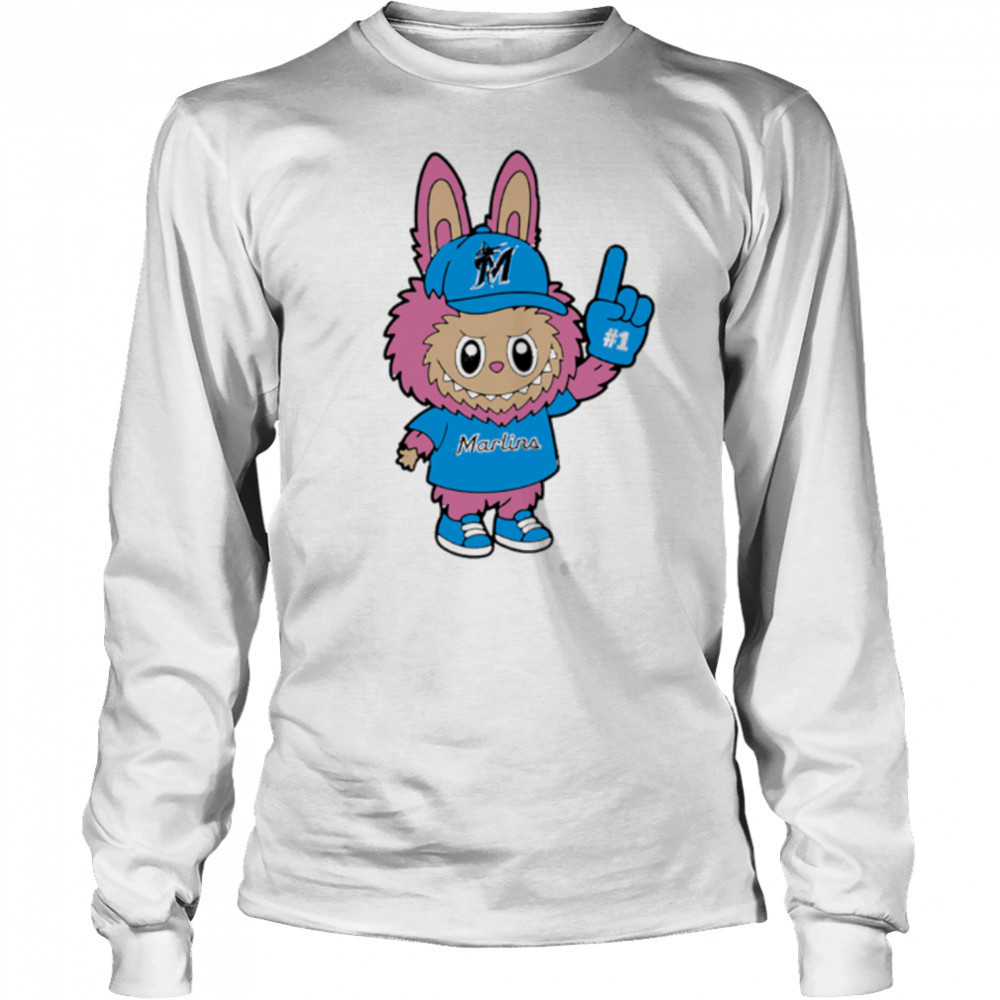 Pink Labubu Miami Marlins Labubu MLB Baseball shirt Long Sleeved