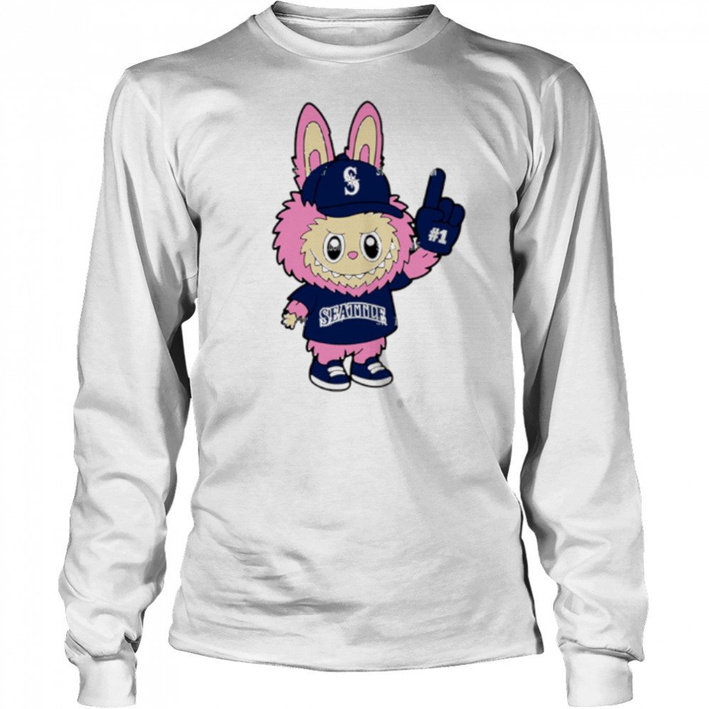Pink Labubu Seattle Mariners Labubu MLB Baseball shirt Long Sleeved