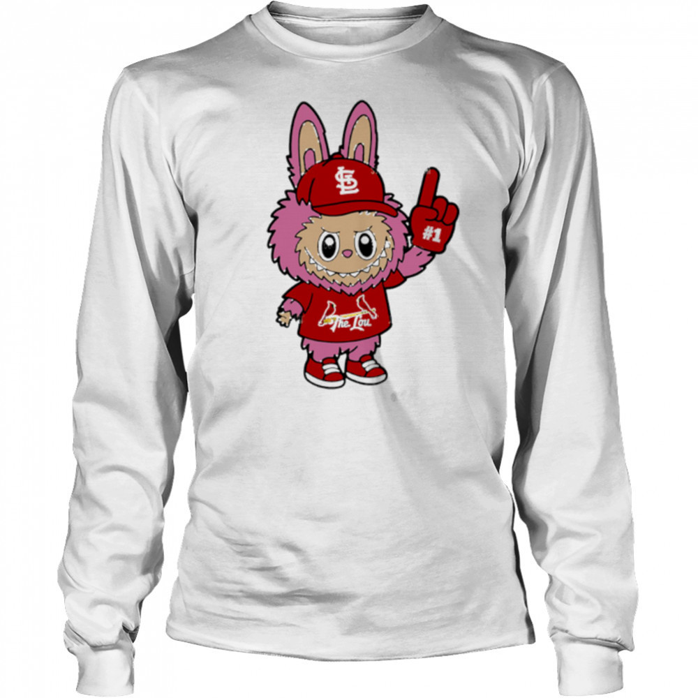 Pink Labubu St Louis Cardinals Labubu MLB Baseball shirt Long Sleeved