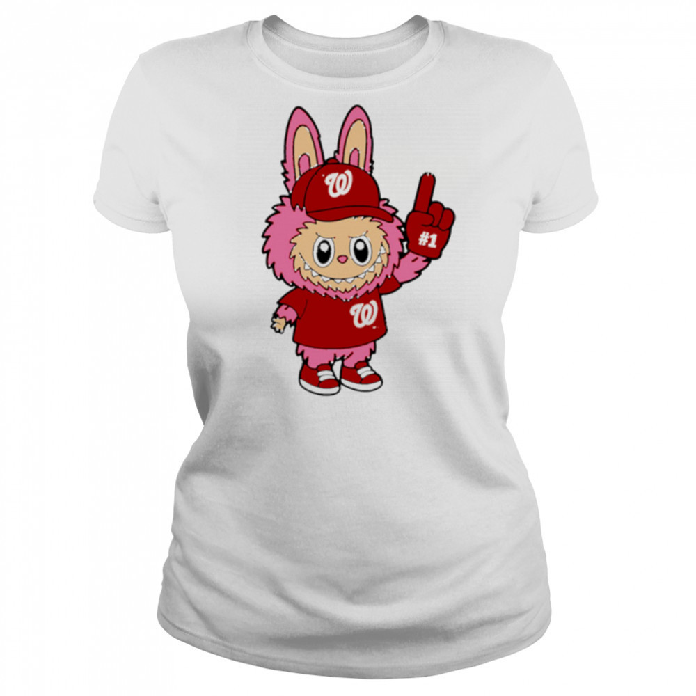 Pink Labubu Washington Nationals Labubu MLB Baseball shirt Women's T-shirt