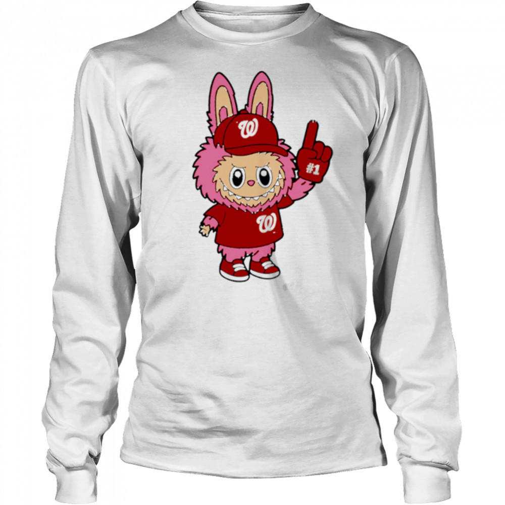 Pink Labubu Washington Nationals Labubu MLB Baseball shirt Long Sleeved