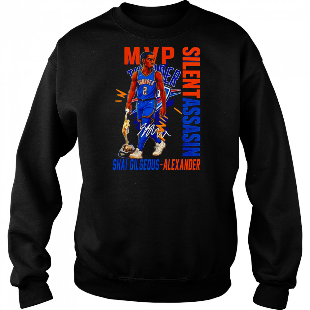 Shai Gilgeous-Alexander Oklahoma City Thunder NBA Basketball 2025 MVP signature shirt Hoodie
