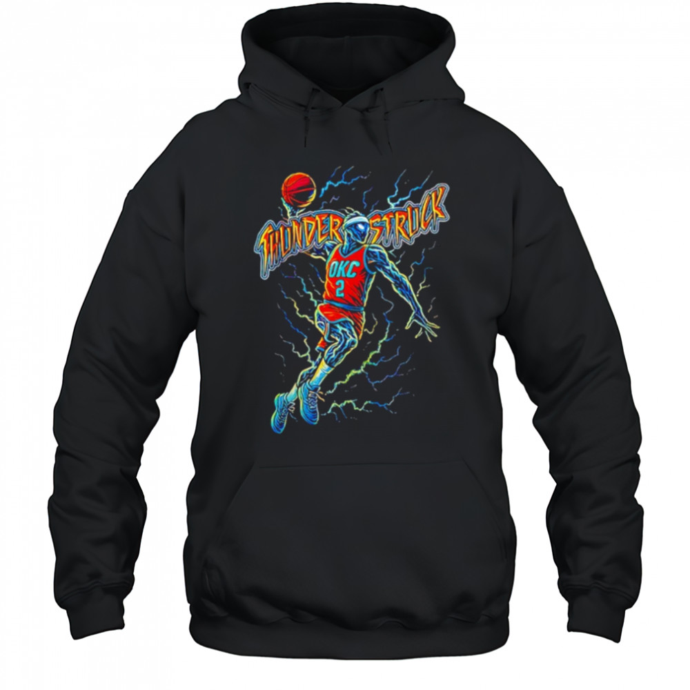 Thunderstruck OKC Basketball SGA skeleton lightning shirt Hoodie