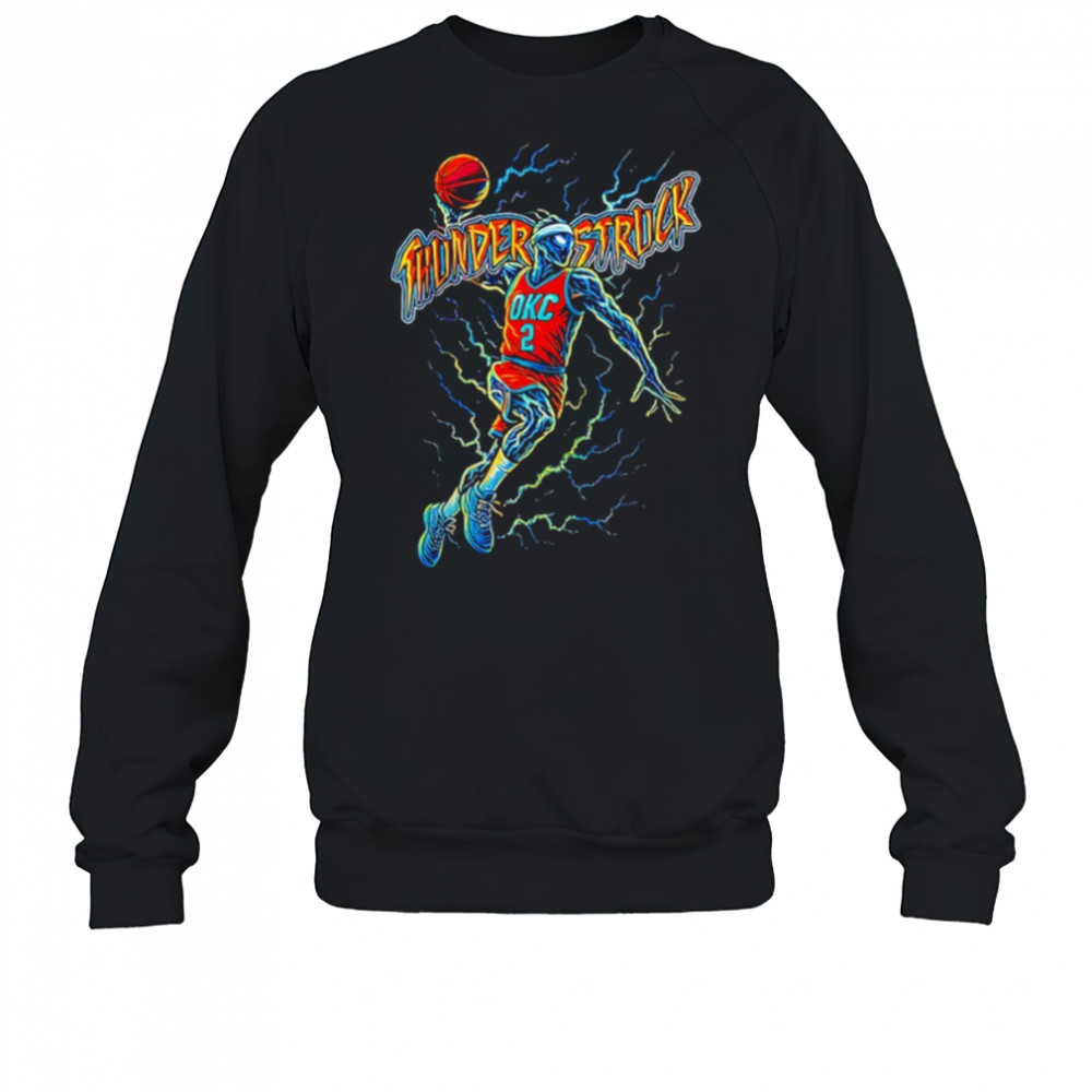 Thunderstruck OKC Basketball SGA skeleton lightning shirt Sweatshirt