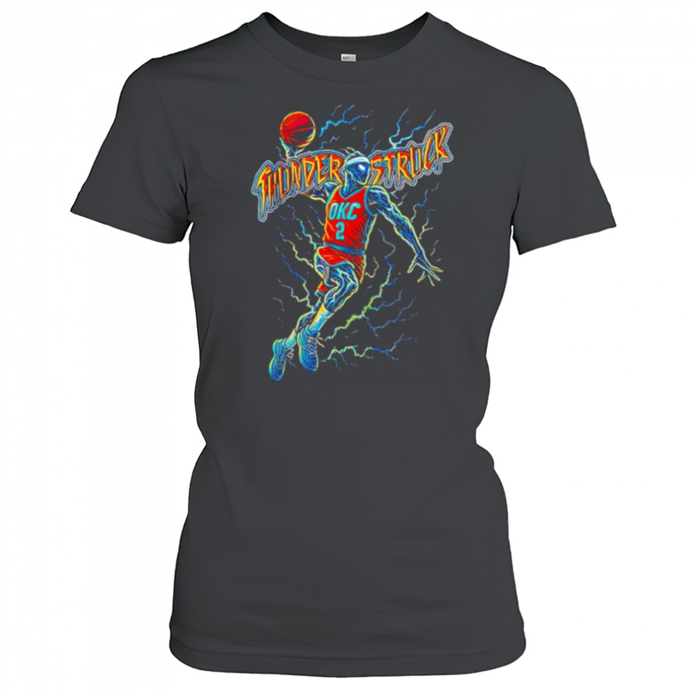 Thunderstruck OKC Basketball SGA skeleton lightning shirt Women's T-shirt