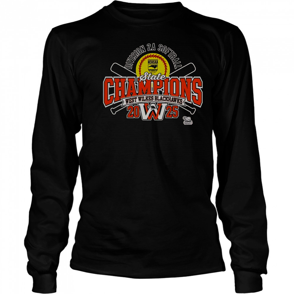 West Wilkes Blackhawks 2025 NCHSAA Women’s 2A Softball State Champions T-Shirt Long Sleeved