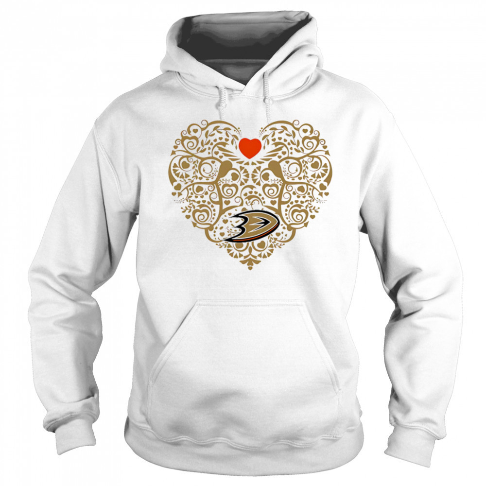 Anaheim Ducks Heart Floral Pattern logo shirt Sweatshirt