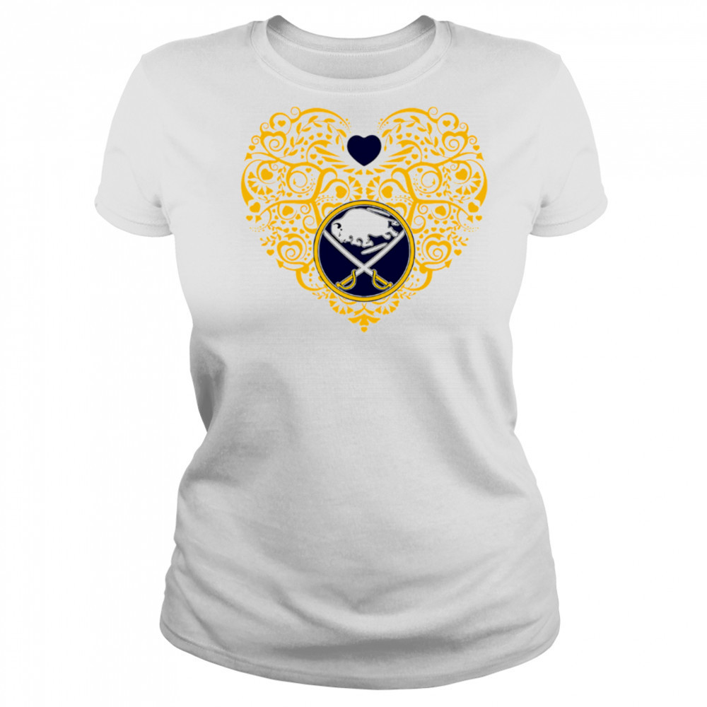 Buffalo Sabres Floral Pattern Heart logo shirt Women's T-shirt