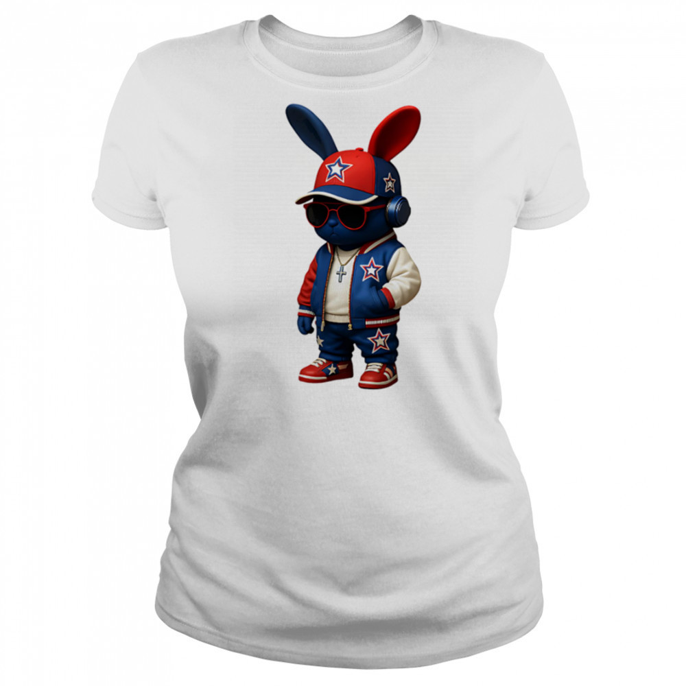 Chain Bunny Streetwear Style Hiphop shirt Women's T-shirt