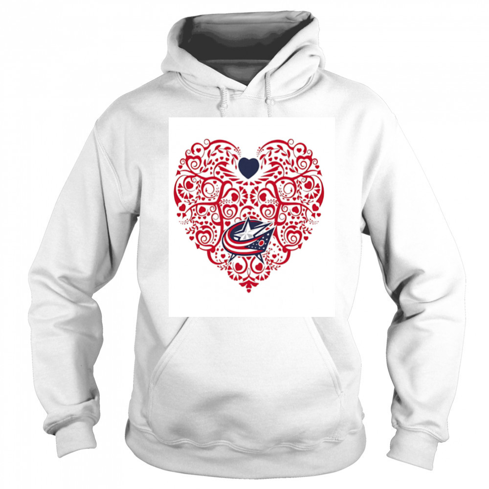 Columbus Blue Jackets Floral Pattern Heart logo shirt Sweatshirt