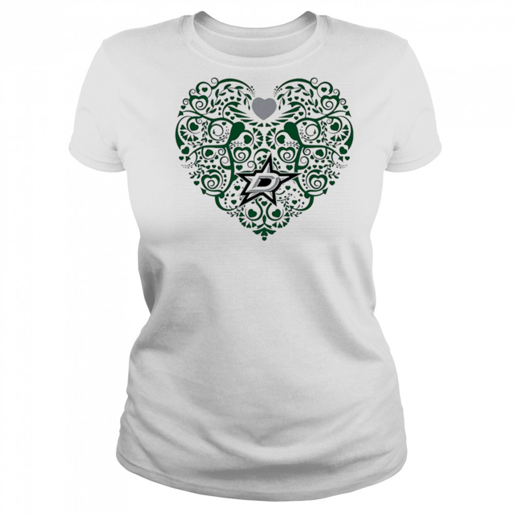 Dallas Stars Floral Pattern Heart logo shirt Women's T-shirt