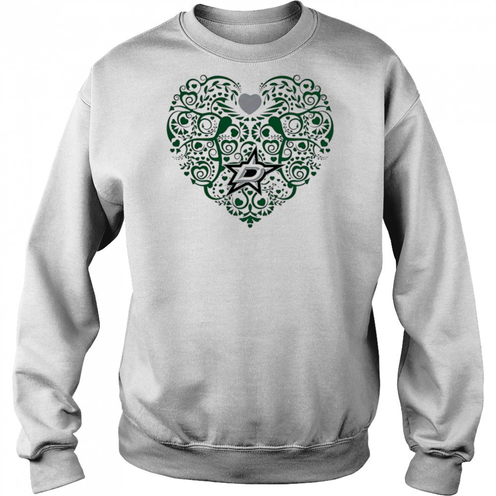 Dallas Stars Floral Pattern Heart logo shirt Hoodie
