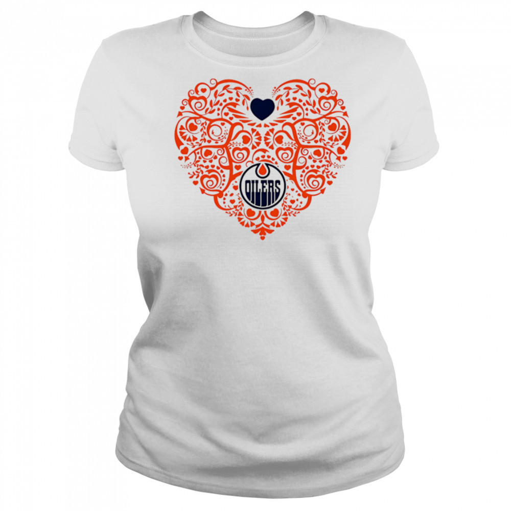 Edmonton Oilers Floral Pattern Heart logo shirt Women's T-shirt