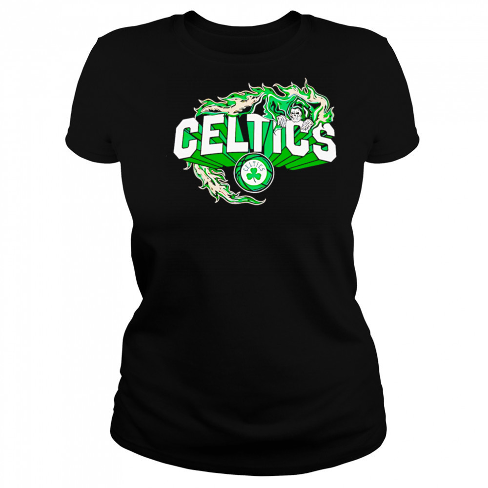 Flaming Grim Reaper Boston Celtics logo shirt Women's T-shirt