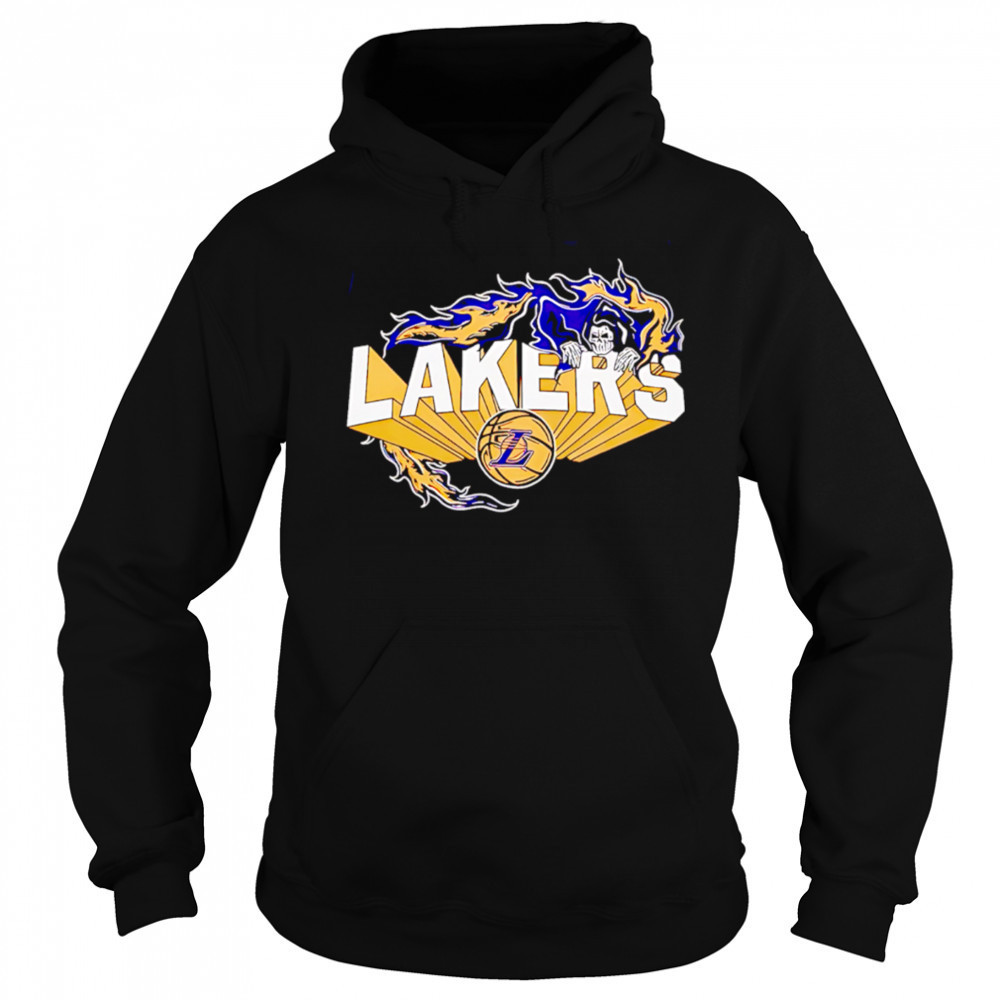 Flaming Grim Reaper Los Angeles Lakers logo shirt Sweatshirt