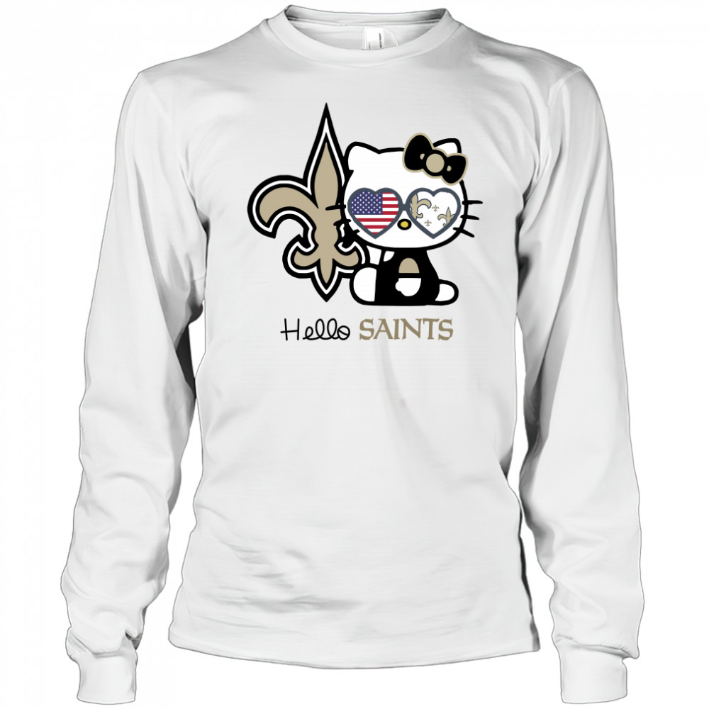Hello Kitty New Orleans Saints shirt Long Sleeved