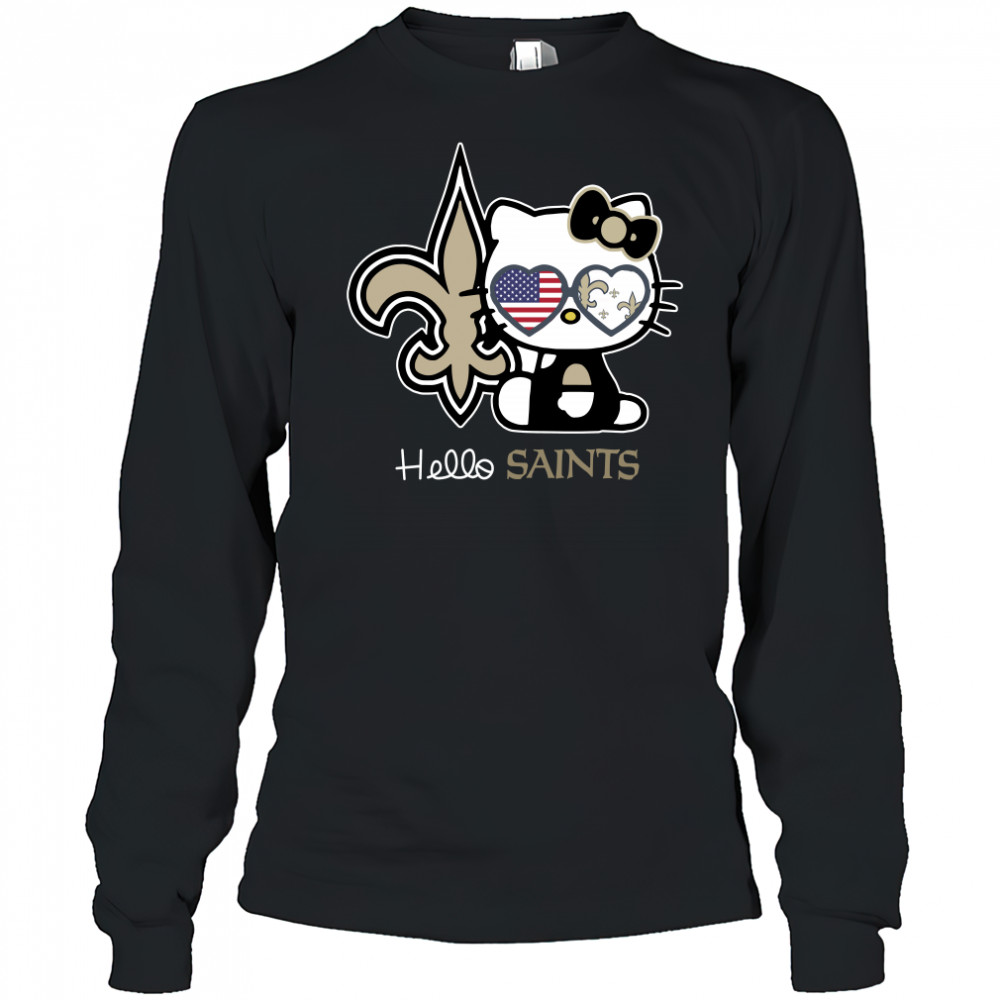 Hello Kitty New Orleans Saints t-shirt Long Sleeved