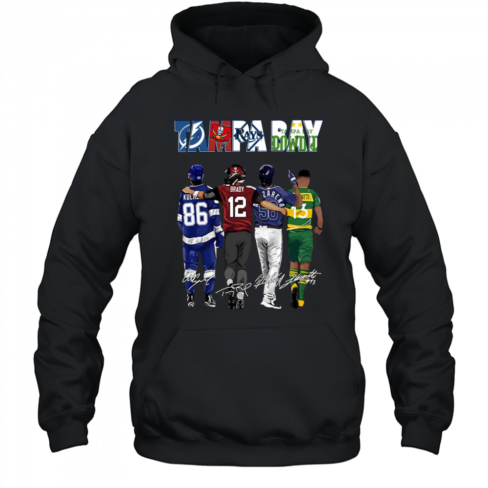Hot 2023 Tampa Bay Rays Tampa Bay Buccaneers Tampa Bay Lightning Tampa Bay Rowdies Signatures Shirt Hoodie