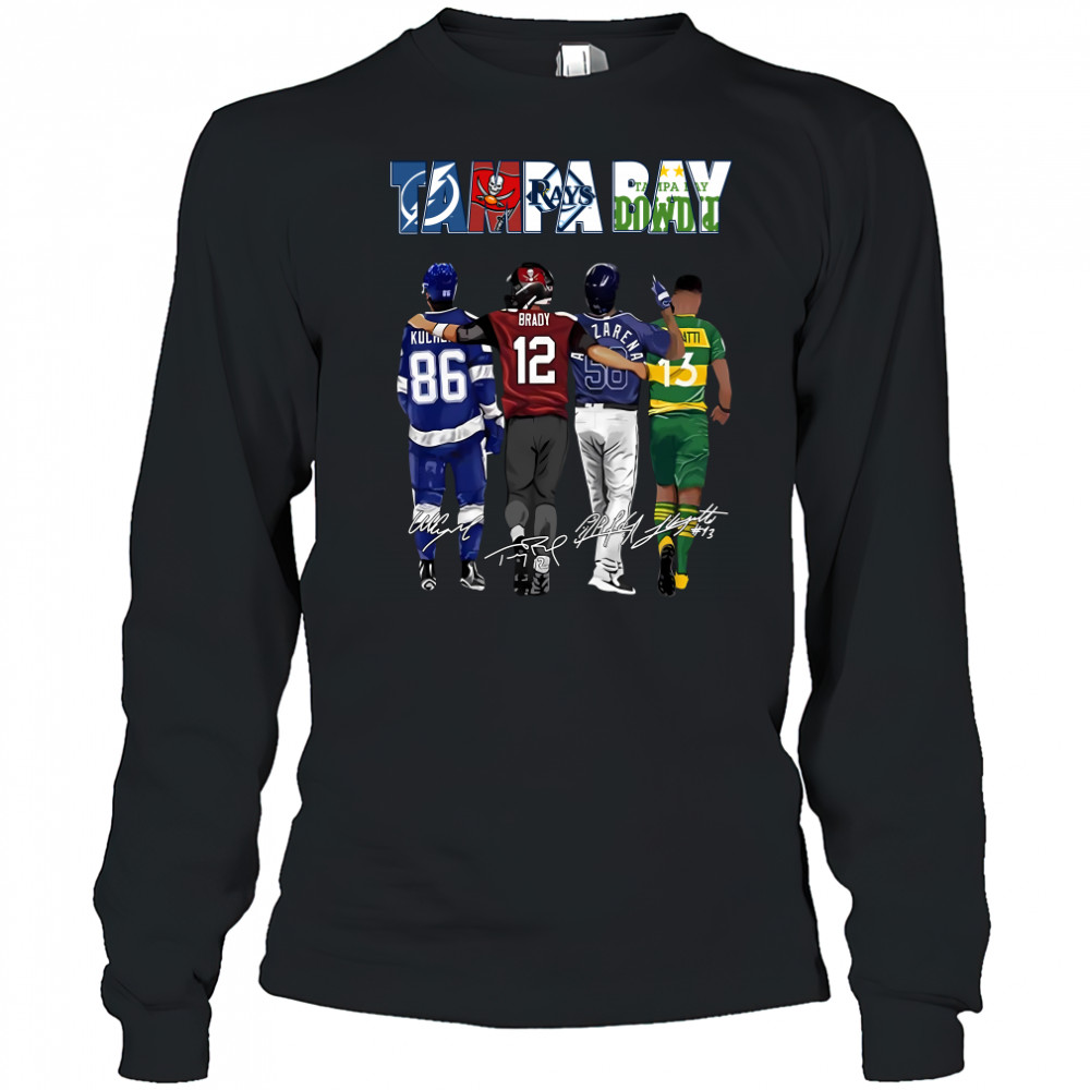 Hot 2023 Tampa Bay Rays Tampa Bay Buccaneers Tampa Bay Lightning Tampa Bay Rowdies Signatures Shirt Long Sleeved